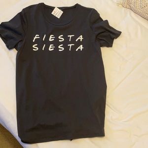 Graphic tee, “fiesta siesta”